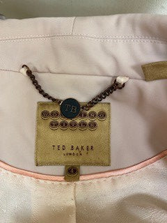 Ted Baker (4) Pale Nude Pink Blazer - UK 14 EU 42 - Double Breasted Jacket - Very Good Used Condition