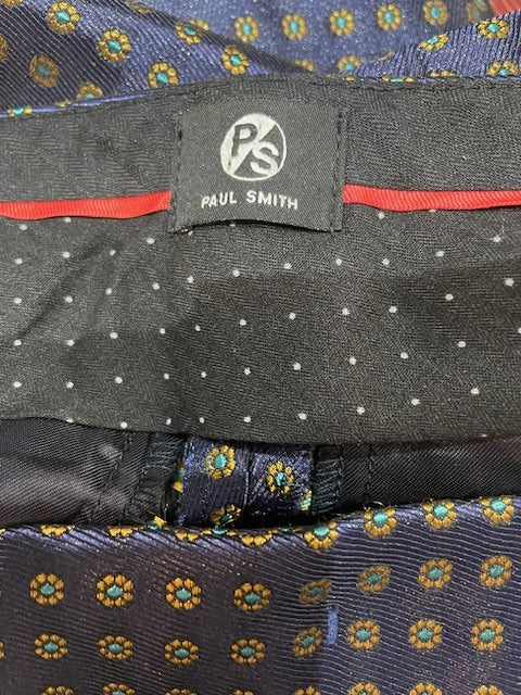 Paul Smith stylish Navy satin look trousers. Size 38 small 10. Look unworn