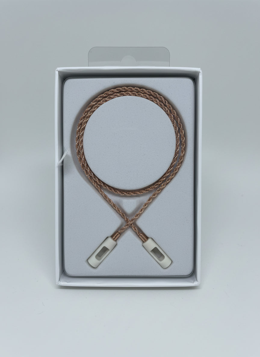 NEW Tapper Brand Air-Pods/Pro Headphones 18K Rose Gold Plated Strap/Wire In Box