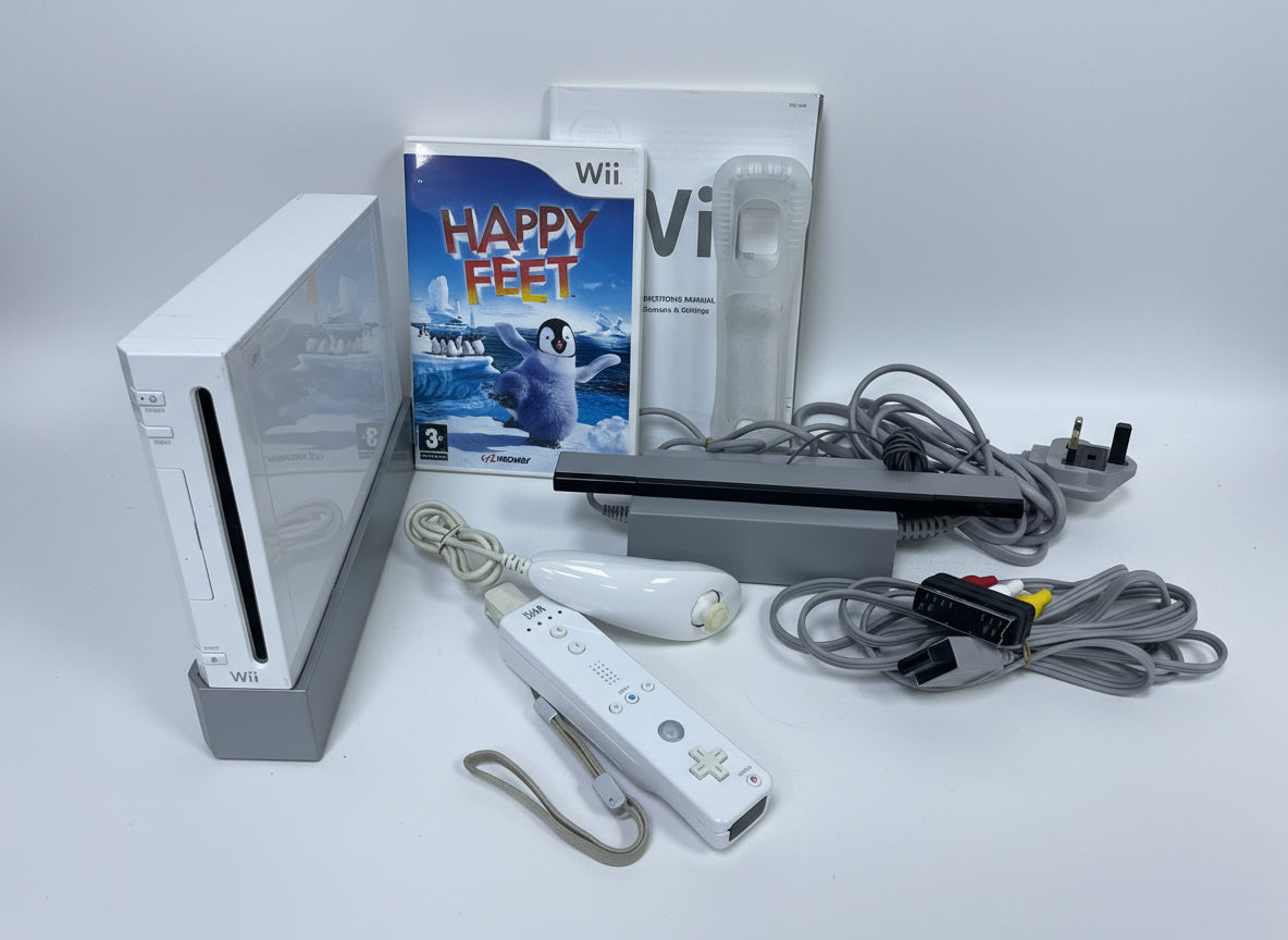 Nintendo Wii Console + Happy feet- white Unboxed