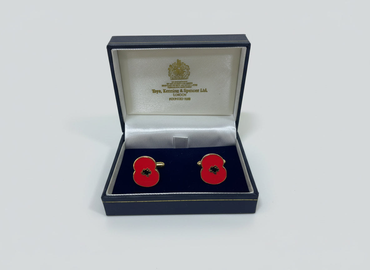 The Royal British Legion Poppy Cufflinks Boxed - New