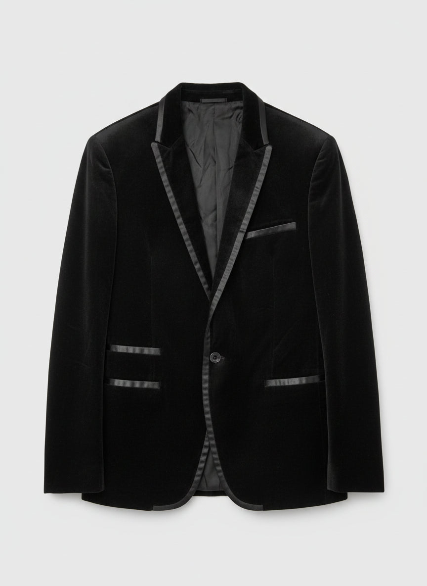 Rohit Gandhi + Rahul Khanna Men's Black Velvet Blazer UK M/L