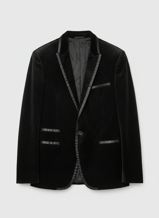 Rohit Gandhi + Rahul Khanna Men's Black Velvet Blazer UK M/L