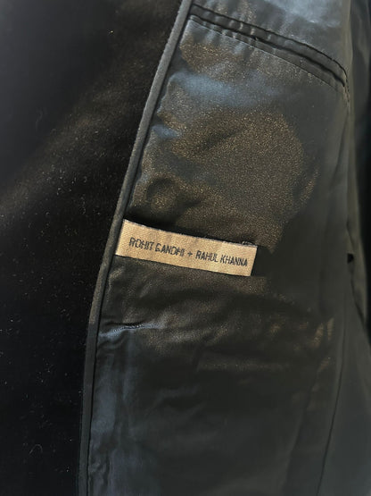 Rohit Gandhi + Rahul Khanna Men's Black Velvet Blazer UK M/L (USED)