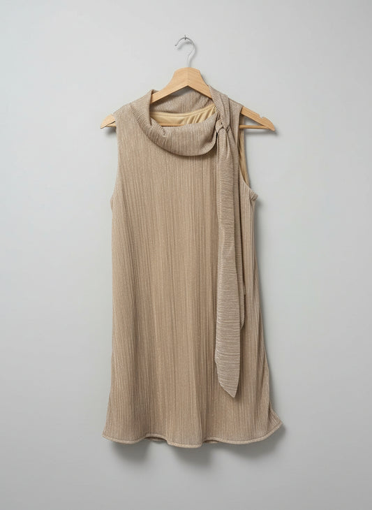 Gina Bacconi Metallic & Shiny Gold Festive Holiday Long Top/Dress Size 12