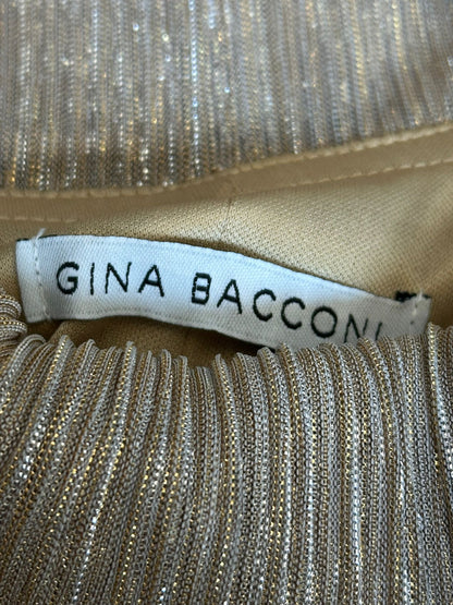 Gina Bacconi Metallic & Shiny Gold Festive Holiday Long Top/Dress Size 12 (USED)