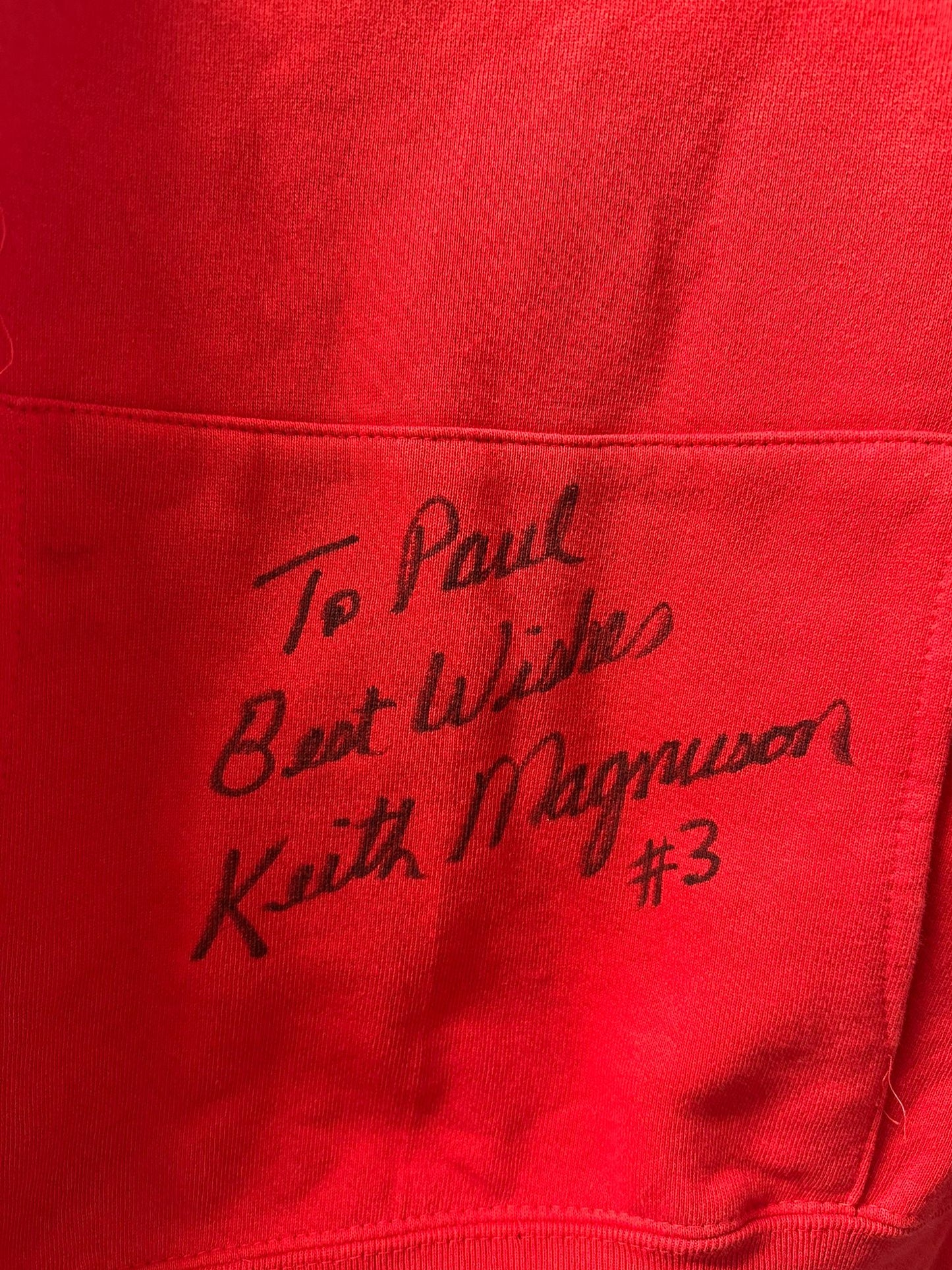 Chicago Blackhawks NHL Signed Hoodie -  Keith Magnuson - XL - Ice Hockey Team Merchandise