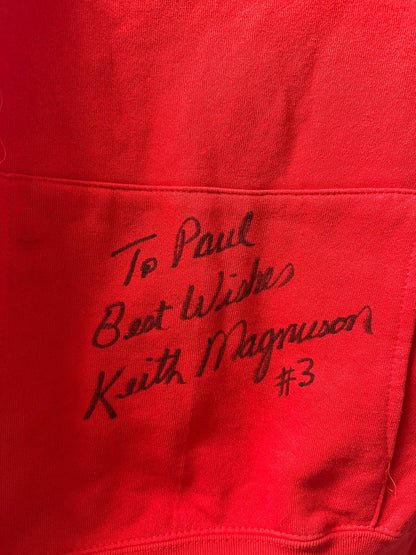 Chicago Blackhawks NHL Signed Hoodie -  Keith Magnuson - XL - Ice Hockey Team Merchandise