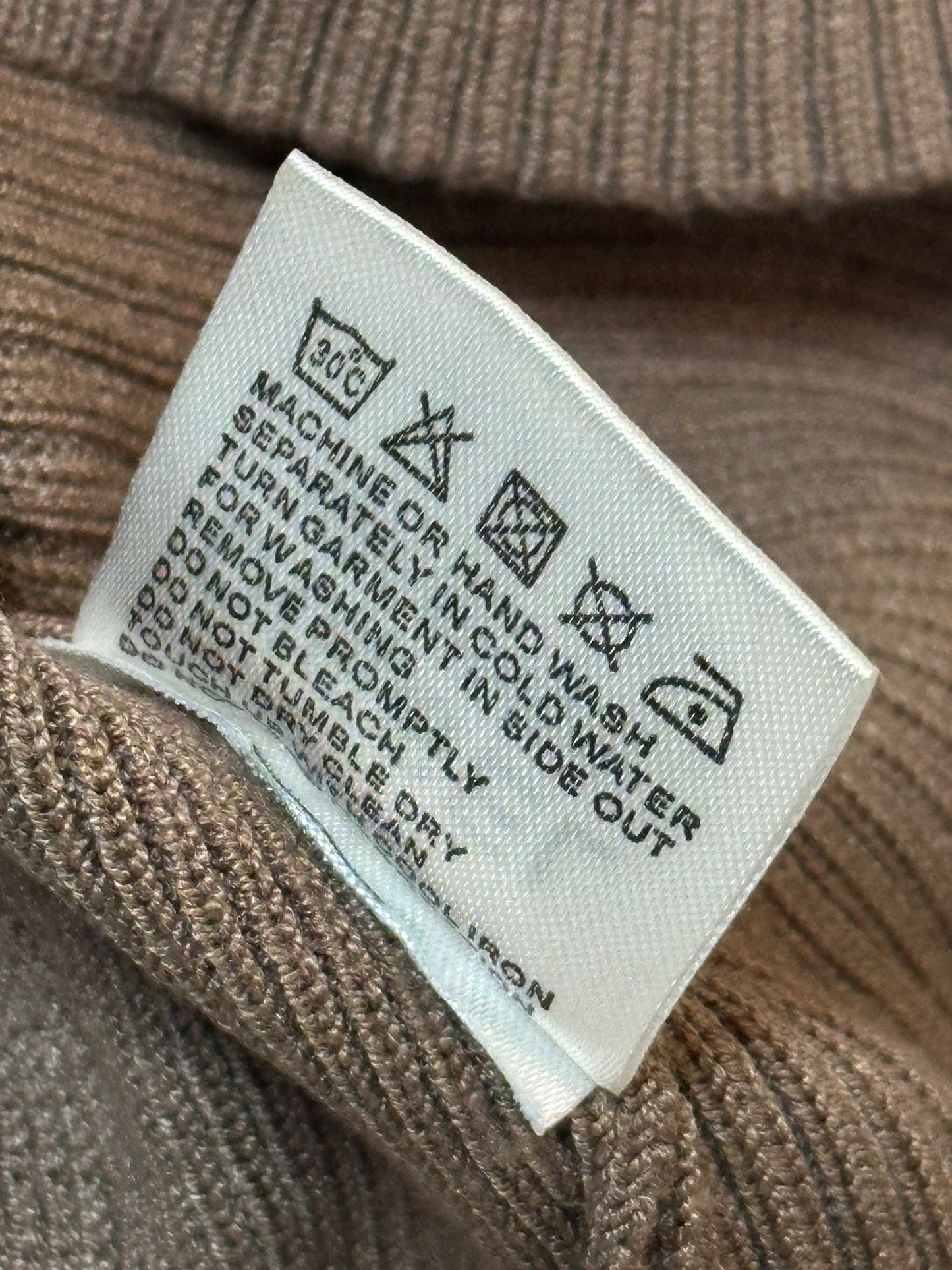 Diesel (S) Brand M-Onerva Tank Top UK 8 Cut Out Knit Vest Logo Plaque Brown