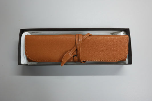 Tsuchiya Kaban Tone Oilnume Leather Roll Pen Case (RRP: £100)