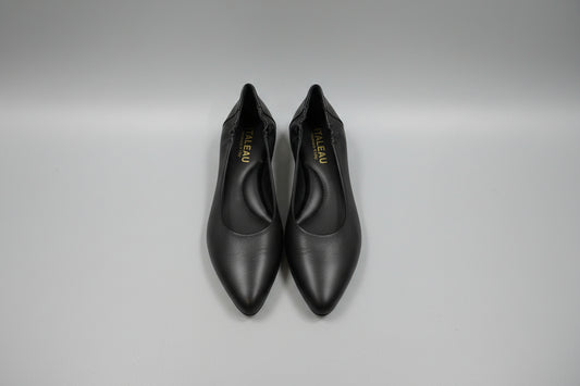 ITALEAU - Women's Black Flats EU Size 38.5 Handmade in Italy