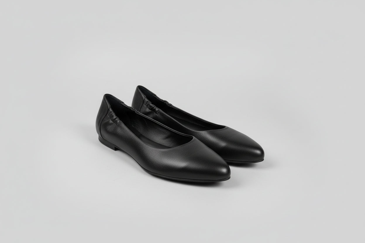 ITALEAU - Women's Black Flats EU Size 38.5 Handmade in Italy
