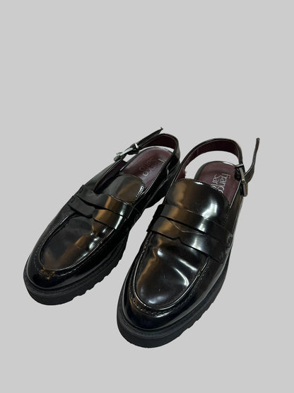 FRANCO SARTO Women's Black Slingback Loafers UK 6.5 (USED)