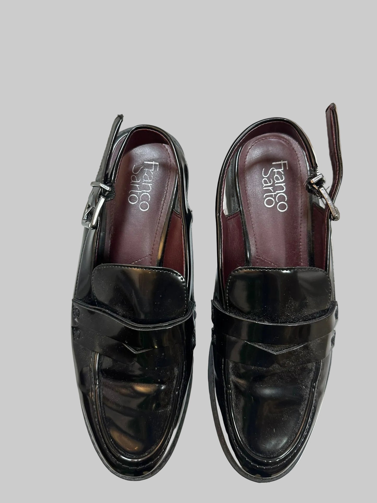 FRANCO SARTO Women's Black Slingback Loafers UK 6.5