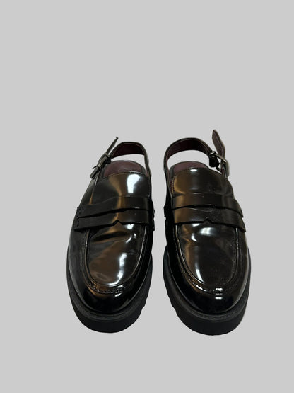 FRANCO SARTO Women's Black Slingback Loafers UK 6.5 (USED)