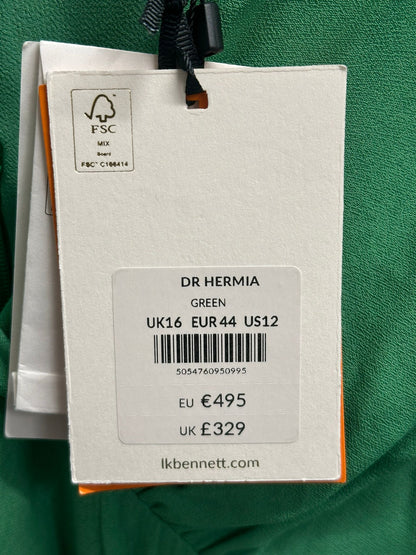BNWT LK BENNET Women's Green Dress UK 16 RRP £329