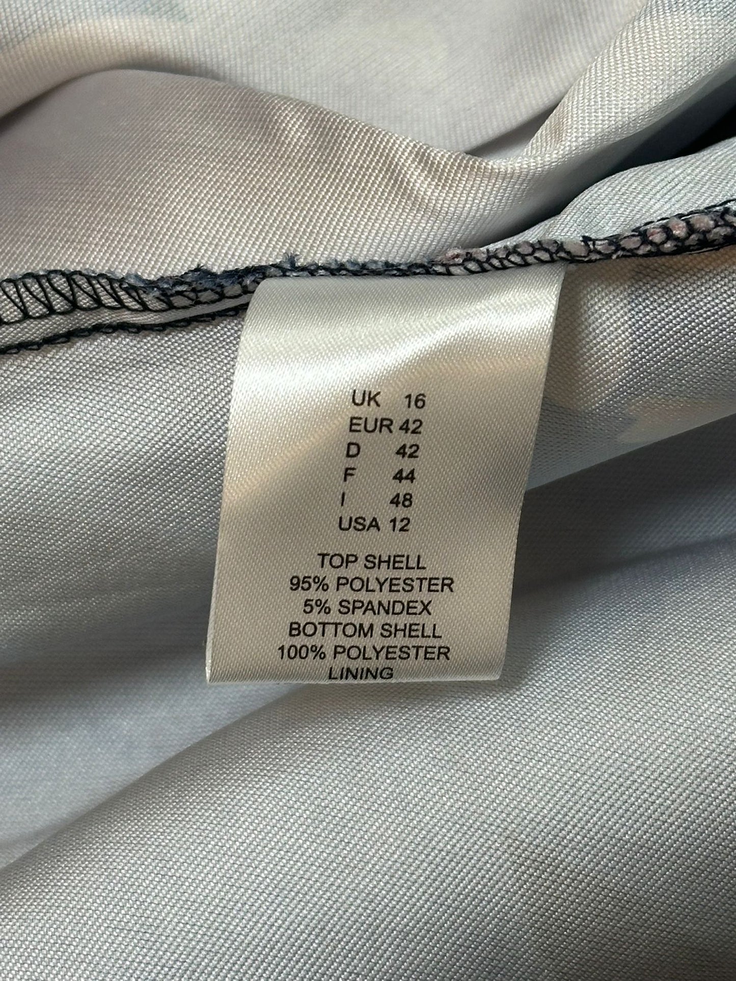 BNWT Gina Bacconi High-Low Dress Navy with Pink Florals UK 16 RRP £250