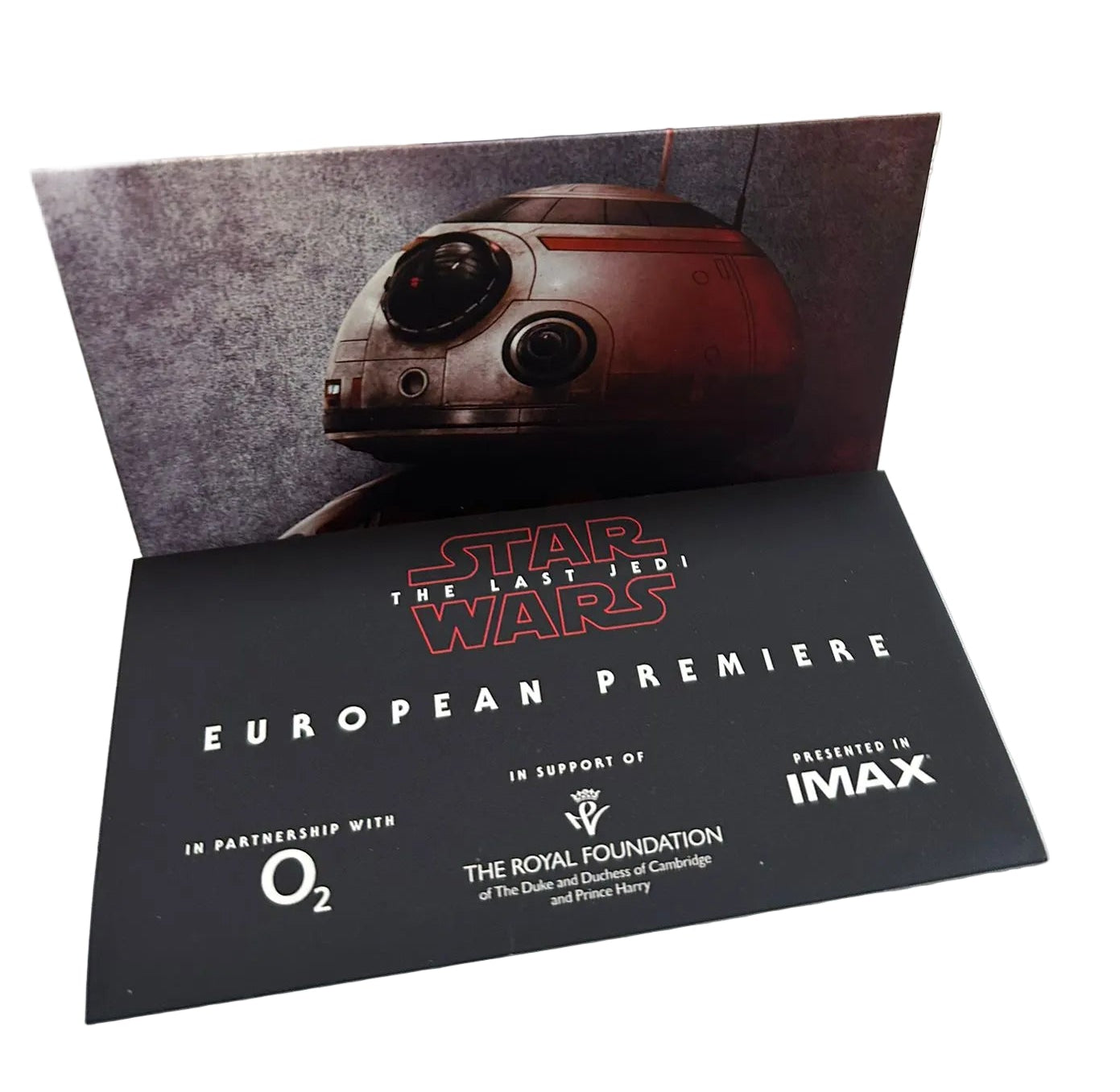 Star Wars "The Last Jedi" European Premiere Ticket Memorabilia Collectable
