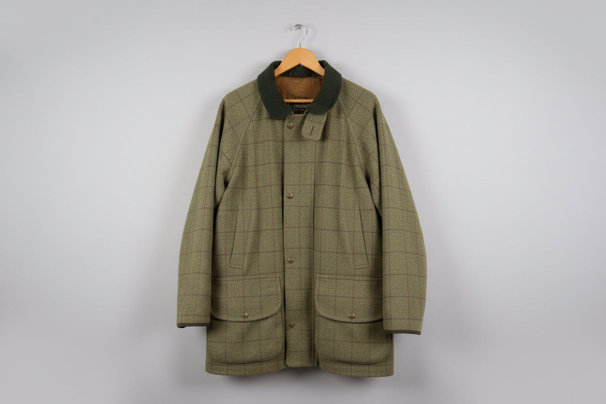 CORDINGS OF PICADILLY LONDON - Men's Green Tweed Wool Coat Size Large/52" - Stain