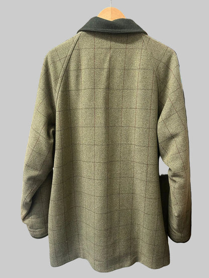 CORDINGS OF PICADILLY LONDON - Men's Green Tweed Wool Coat Size Large/52" - Stain