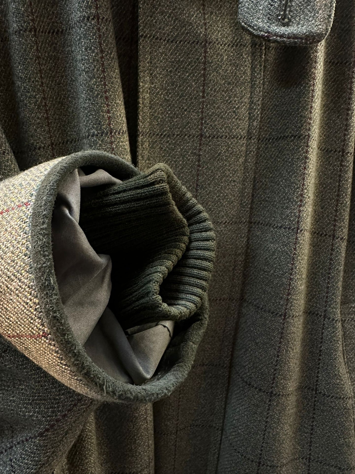 CORDINGS OF PICADILLY LONDON - Men's Green Tweed Wool Coat Size Large/52" - Stain