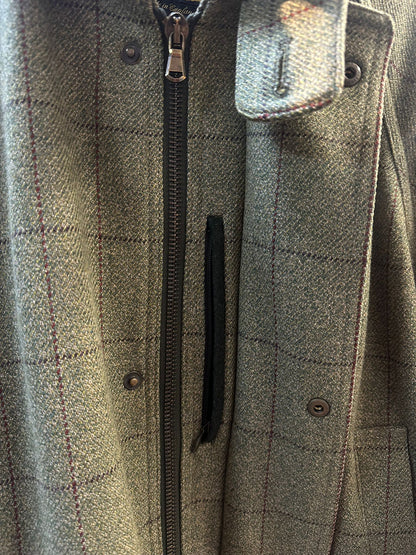 CORDINGS OF PICADILLY LONDON - Men's Green Tweed Wool Coat Size Large/52" - Stain