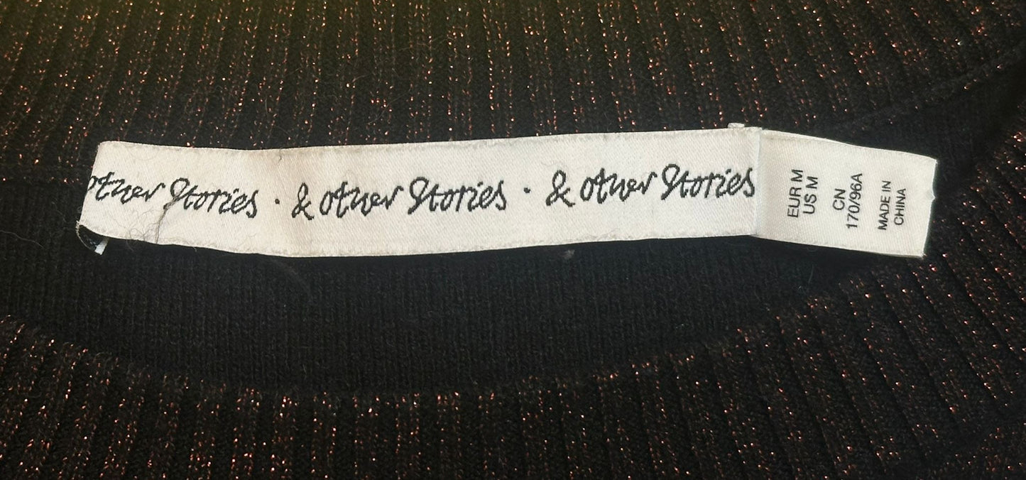 & OTHER STORIES Jumper - Black with Red Sparkles - Size Medium