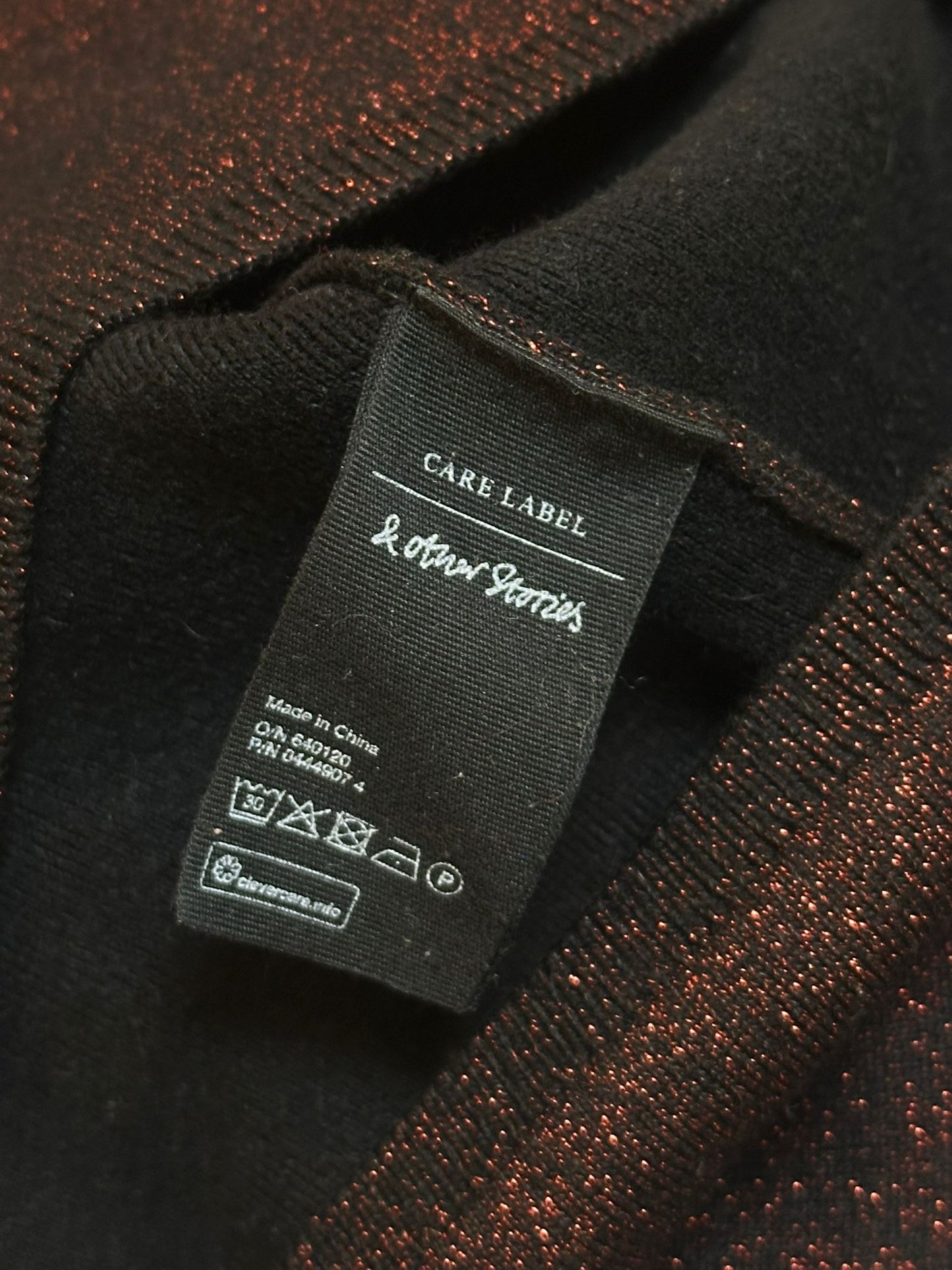 & OTHER STORIES Jumper - Black with Red Sparkles - Size Medium