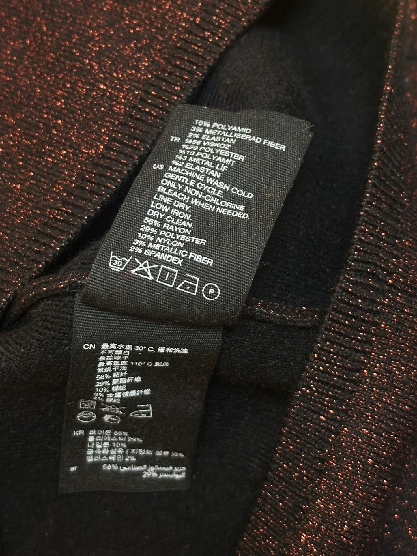 & OTHER STORIES Jumper - Black with Red Sparkles - Size Medium