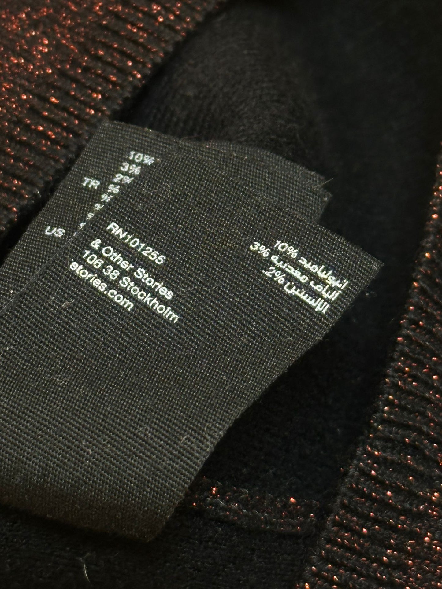 & OTHER STORIES Jumper - Black with Red Sparkles - Size Medium