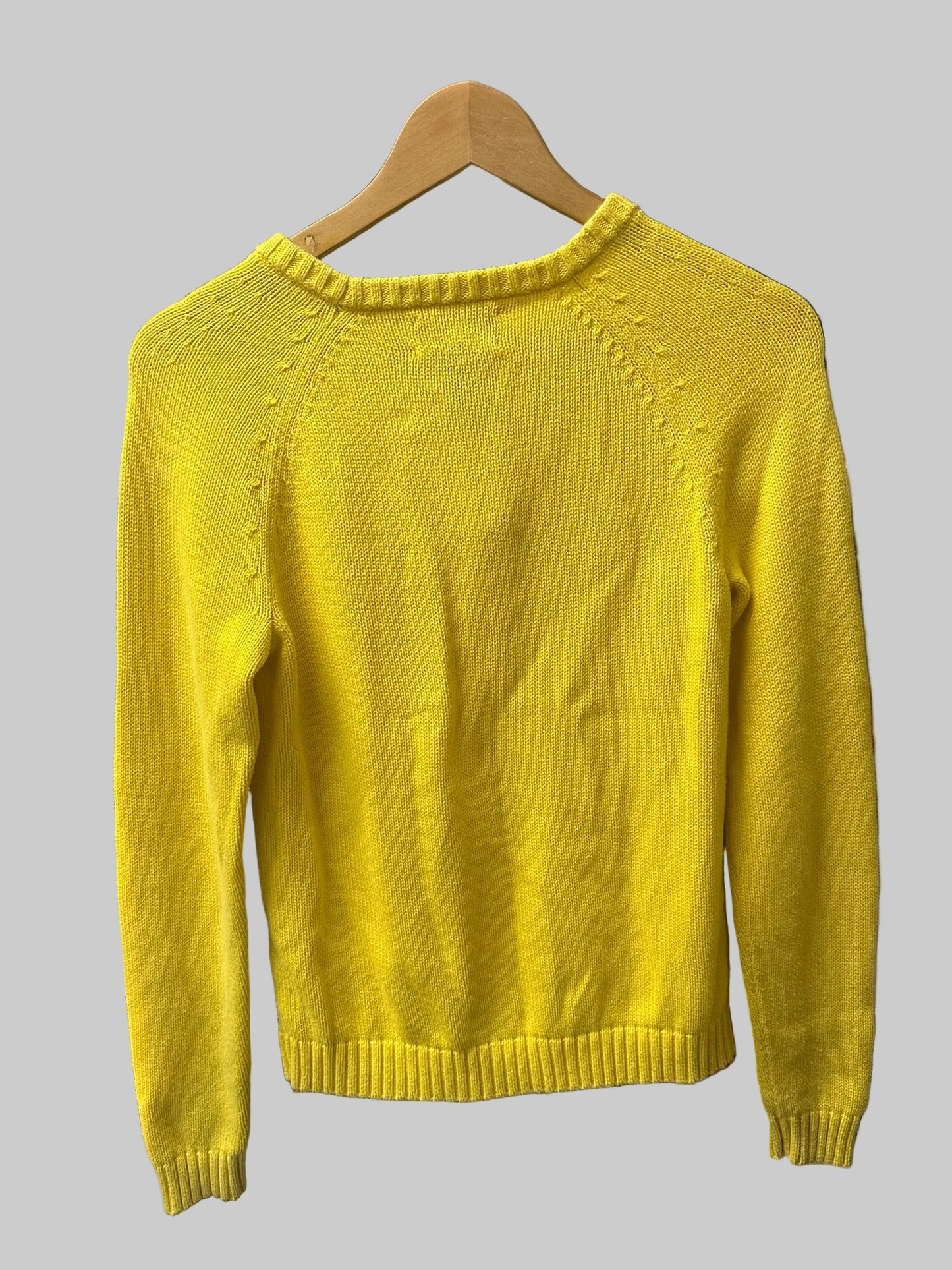 LANDS' END Drifter Yellow Jumper - 100% Cotton - Size Medium (USED)