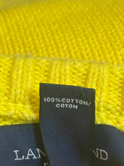 LANDS' END Drifter Yellow Jumper - 100% Cotton - Size Medium (USED)