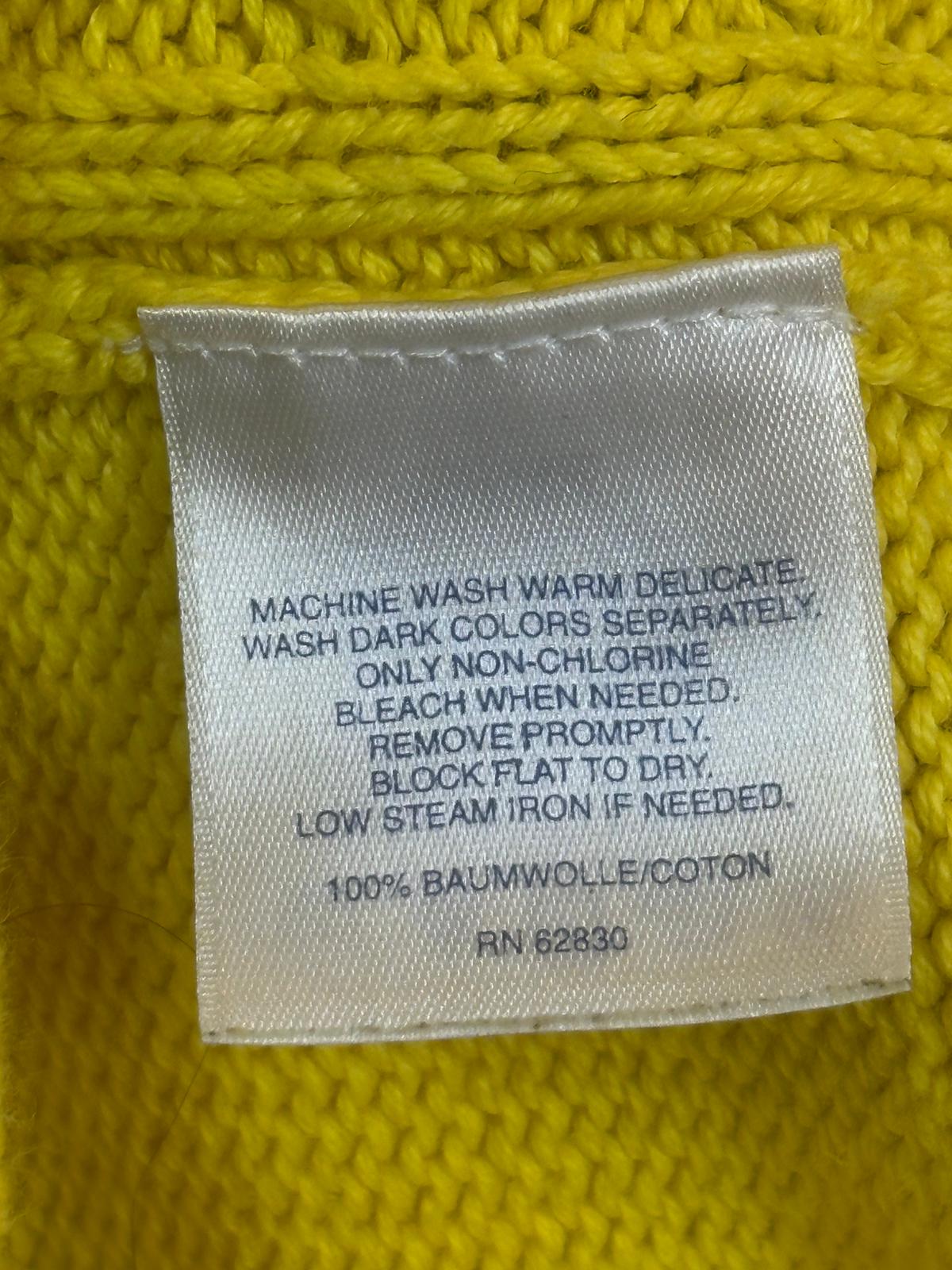 LANDS' END Drifter Yellow Jumper - 100% Cotton - Size Medium (USED)