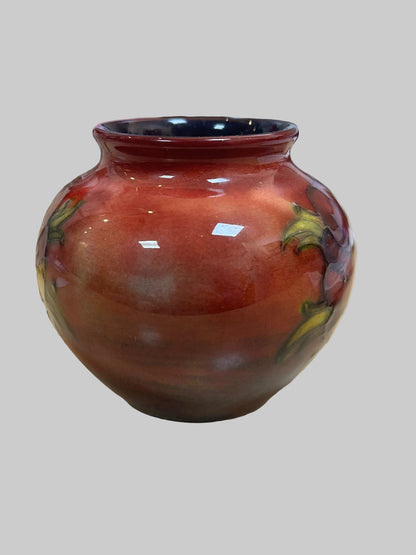 VTG WILLIAM MOORCROFT Pottery Flambe Anemone 3"