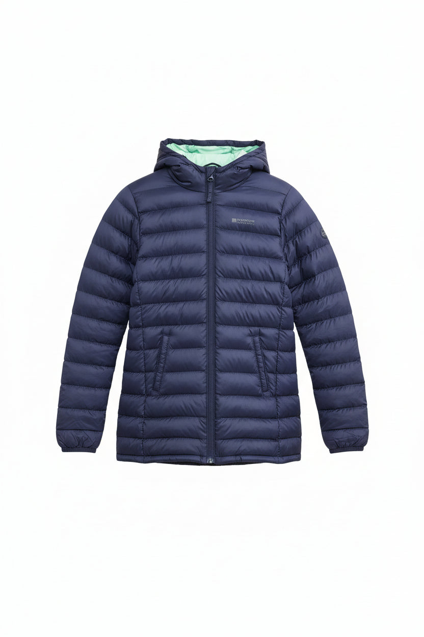 MOUNTAIN WAREHOUSE Kid's Navy Blue Puffer Coat Jacket Size Age 7-8 (USED) Some Interior Staining