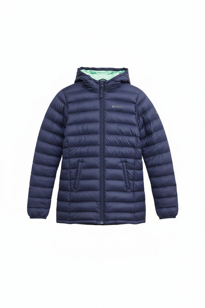 MOUNTAIN WAREHOUSE Kid's Navy Blue Puffer Coat Jacket Size Age 7-8 (USED) Some Interior Staining