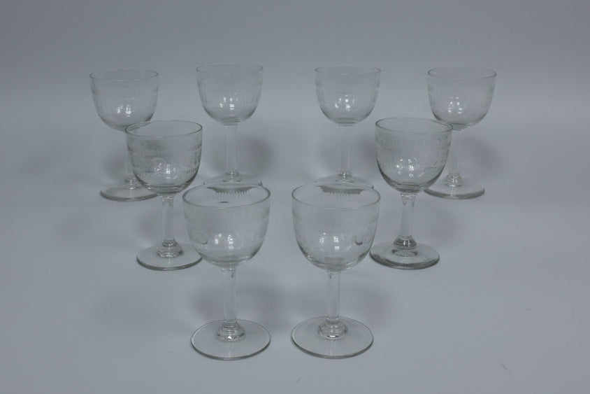 8 Antique Port/ Sherry Glasses