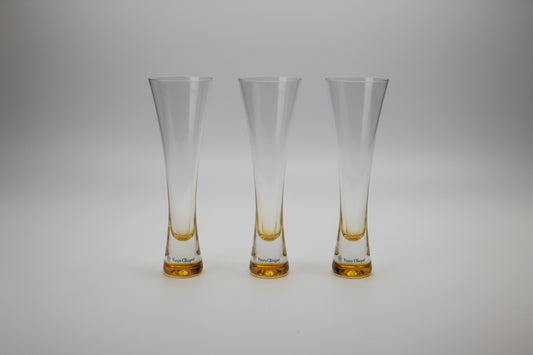 Veuve Clicquot Champagne Flute Glass X3 VGC