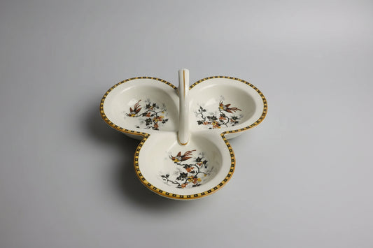 Crown Ducal orange bird and blackberries Trefoil serving dish