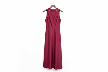 IRENE VAN RYB Women's Dark Pink Dress w/ Detachable Shawl - EU 40/UK 12 100% SILK (USED)