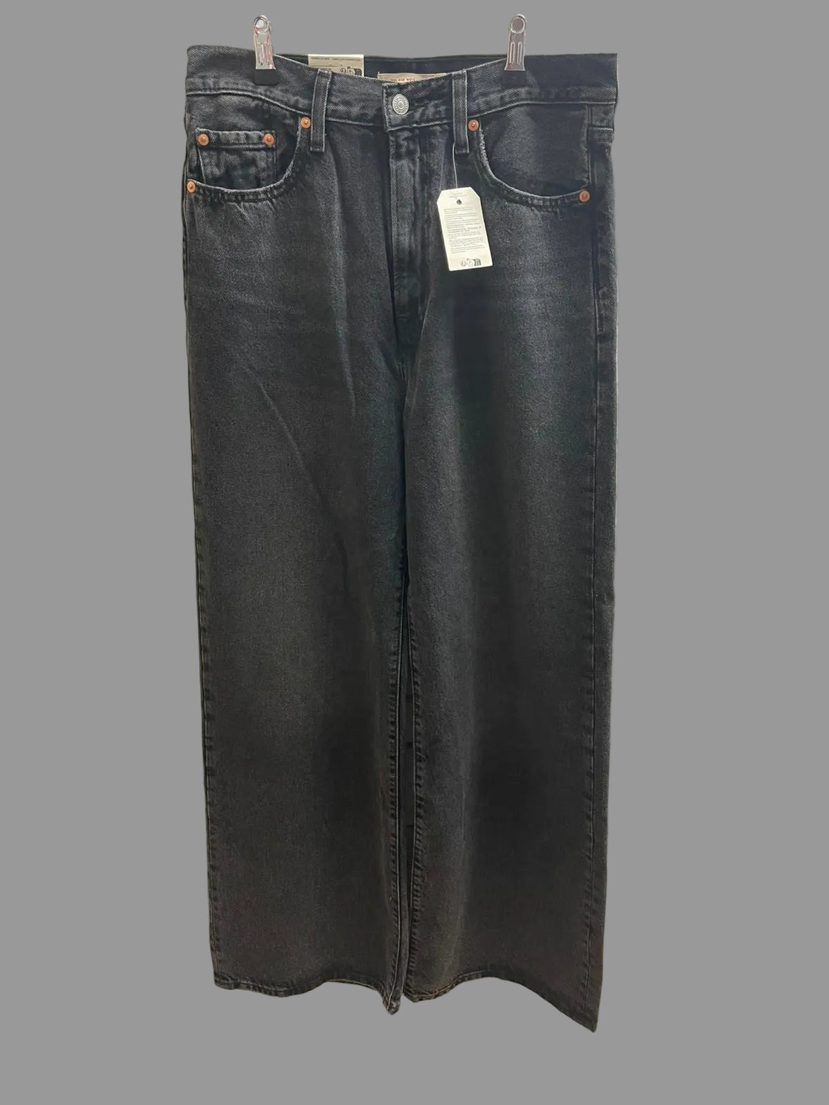 Levi's Women's Ribcage Jeans Wide Leg High Rise NWT Size 30Wx32L Black