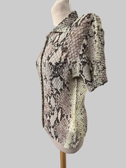VINTAGE YOSHIKI HISHINUMA Shibori Pleated Snake Print Shirt - Avant-Garde - 100% Charity