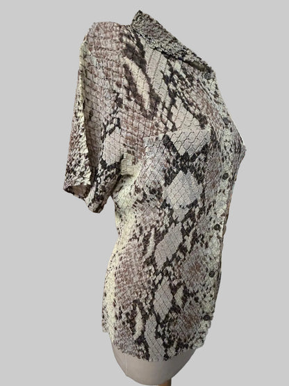 VINTAGE YOSHIKI HISHINUMA Shibori Pleated Snake Print Shirt - Avant-Garde - 100% Charity