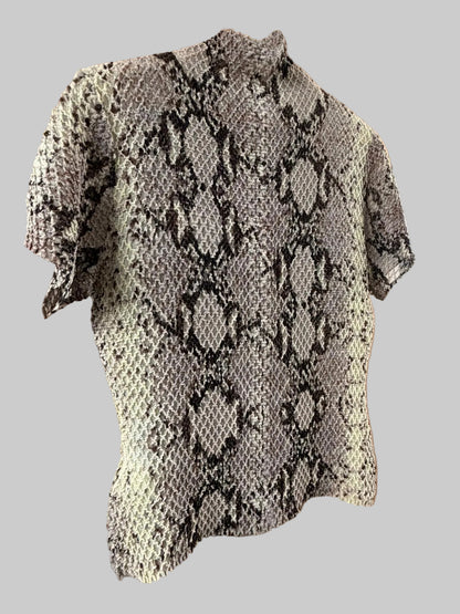 VINTAGE YOSHIKI HISHINUMA Shibori Pleated Snake Print Shirt - Avant-Garde - 100% Charity