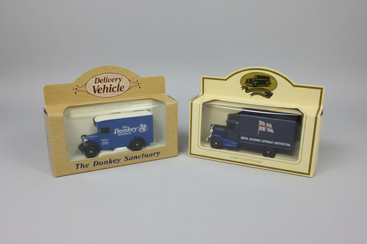 Lledo Days Gone RNLI Royal National Lifeboat Institution and Delivery Vehicle donkey sanctuary DieCast Vehicle Set x2
