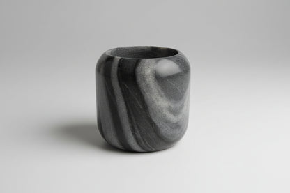 TOM DIXON LONDON - Small Grey Marble Stone Vase/Candle Holder (USED)