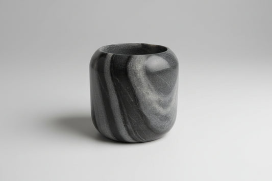 TOM DIXON LONDON - Small Grey Marble Stone Vase/Candle Holder (USED)