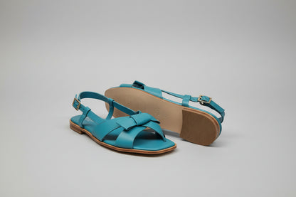 Hobbs Aubrey Sandals - Lagoon Green - UK 8 EU 41 - Strappy Flats Buckled - AS NEW - £89