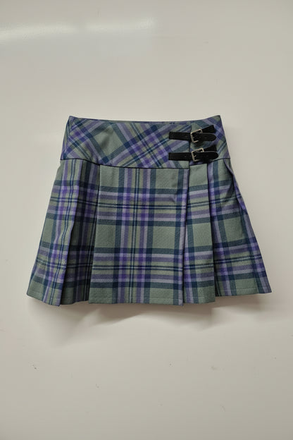 Lochcarron Wool Tartan Kilt Skirt UK 10 EU 38 Buckled Pleated - USED