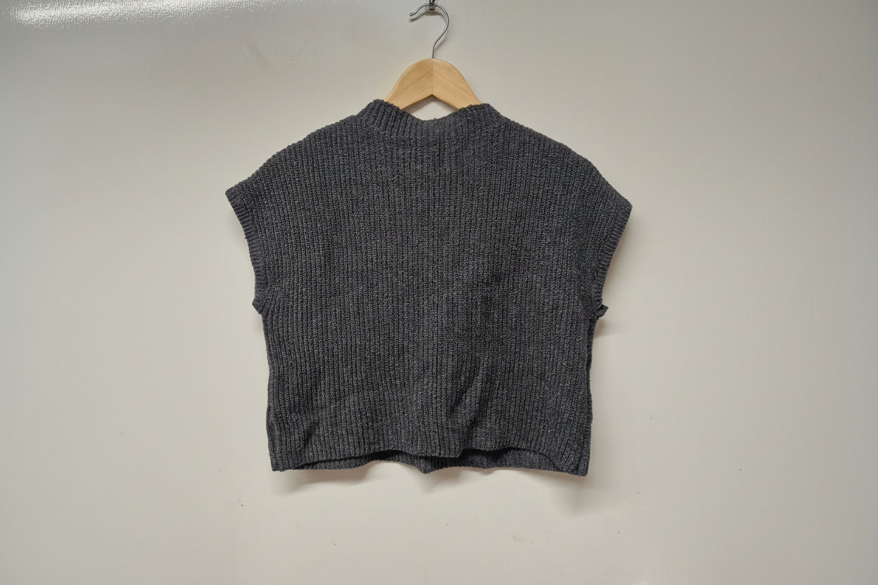 FP Beach (XS) Grey / Black Knitted Jumper UK 6 8 EU 34 36 100% Cotton - USED